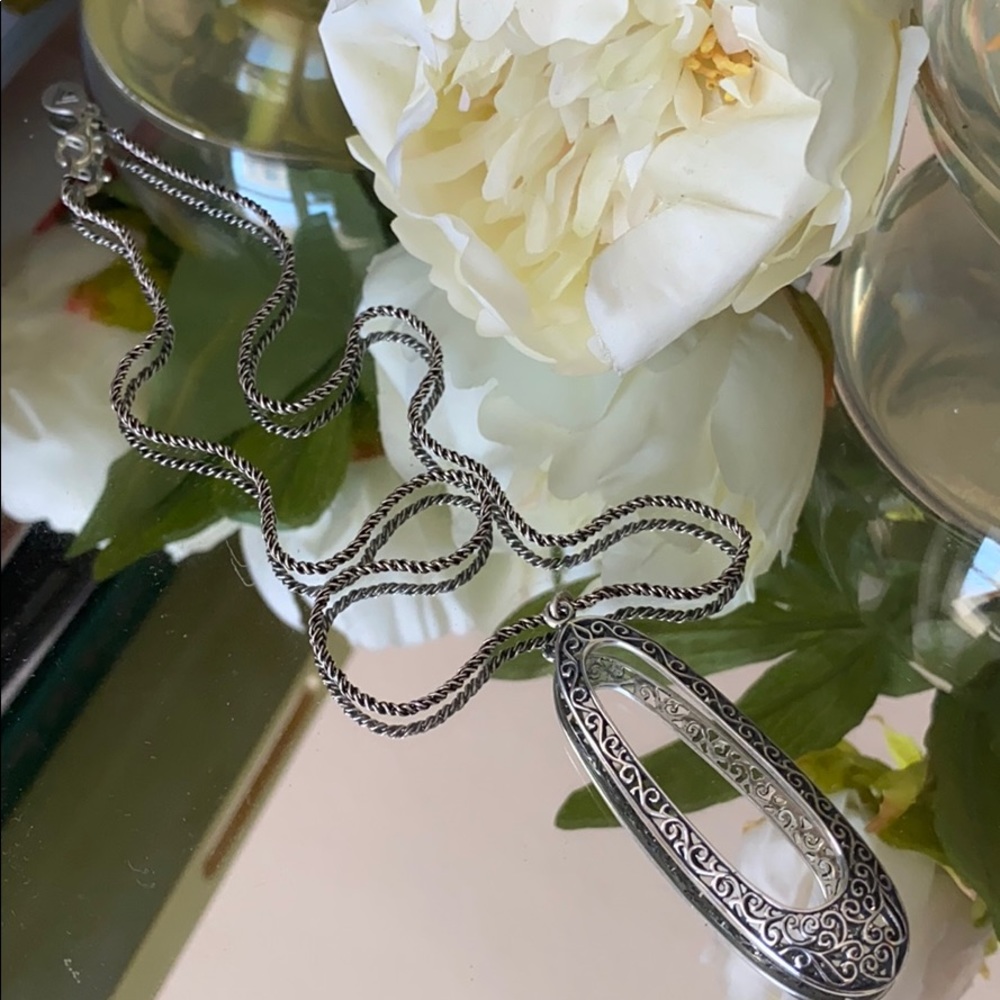 Silpada .925 Silver Filigree Oval Pendant Necklace